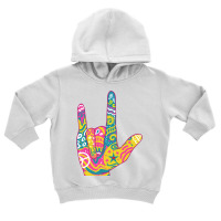 American Sign Language I Love You For Deaf Awarene Toddler Hoodie | Artistshot