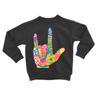 American Sign Language I Love You For Deaf Awarene Toddler Sweatshirt | Artistshot