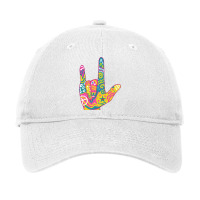 American Sign Language I Love You For Deaf Awarene Adjustable Cap | Artistshot