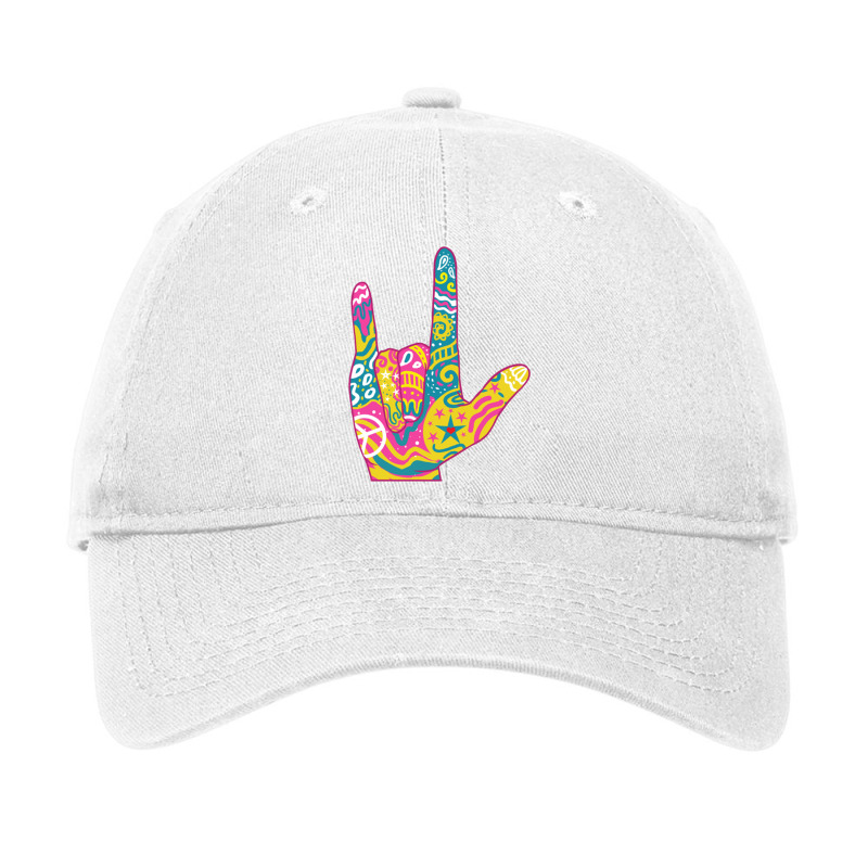 American Sign Language I Love You For Deaf Awarene Adjustable Cap by queerappear | Artistshot