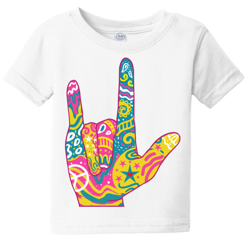 American Sign Language I Love You For Deaf Awarene Baby Tee by queerappear | Artistshot