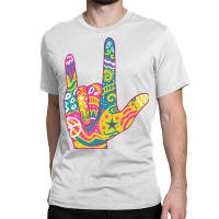 American Sign Language I Love You For Deaf Awarene Classic T-shirt | Artistshot