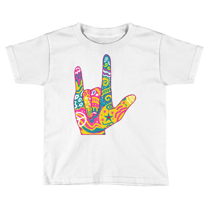 American Sign Language I Love You For Deaf Awarene Toddler T-shirt by queerappear | Artistshot