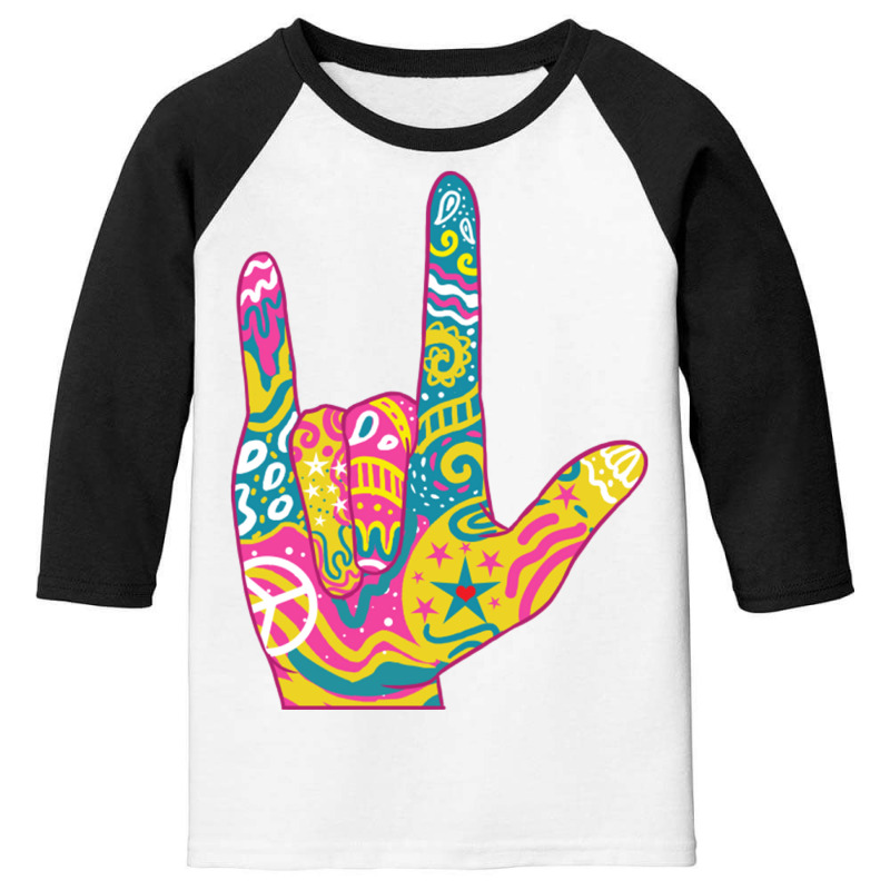 American Sign Language I Love You For Deaf Awarene Youth 3/4 Sleeve by queerappear | Artistshot