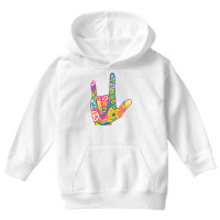 American Sign Language I Love You For Deaf Awarene Youth Hoodie | Artistshot