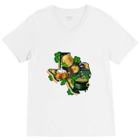 Texas Map St Patrick's Day V-neck Tee | Artistshot