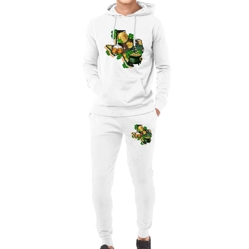 Texas Map St Patrick's Day Hoodie & Jogger Set | Artistshot