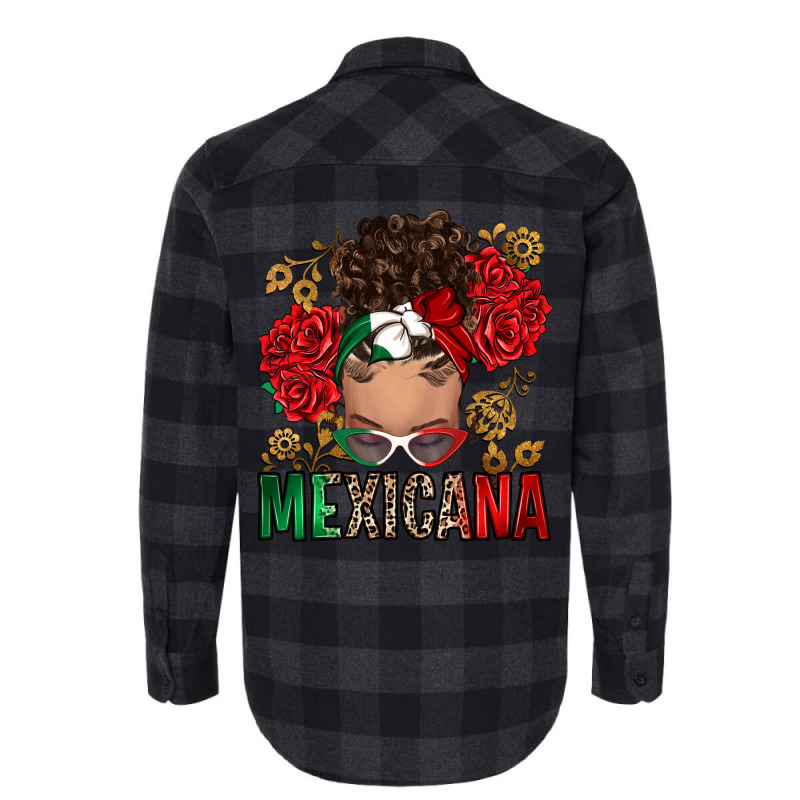 Mexicana Latina Messy Bun Flannel Shirt by RanaPortraitStore | Artistshot