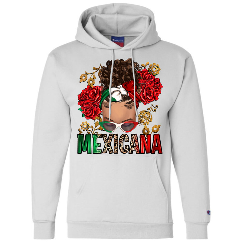 Mexicana Latina Messy Bun Champion Hoodie by RanaPortraitStore | Artistshot