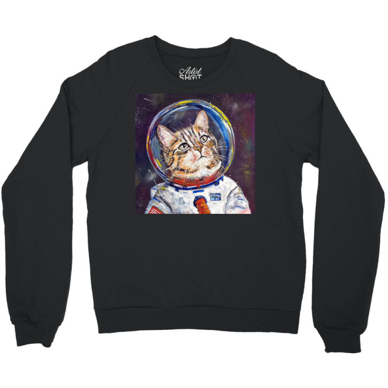 Kitty, Black, Vintage, Book, Space Cat, Nying,universe Crewneck Sweatshirt by Johnsonh | Artistshot