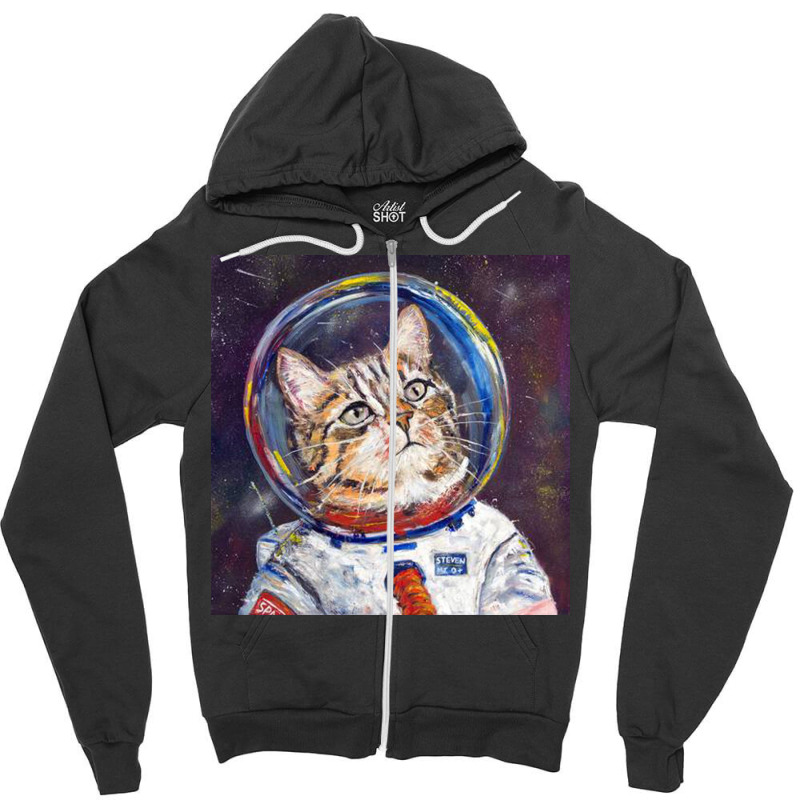 Kitty, Black, Vintage, Book, Space Cat, Nying,universe Zipper Hoodie by Johnsonh | Artistshot