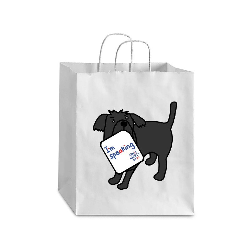 Small Dog With Kamala  Vp Debate Quote Kamala Debie Paper Bag - 10 X 5 X 13 | Artistshot