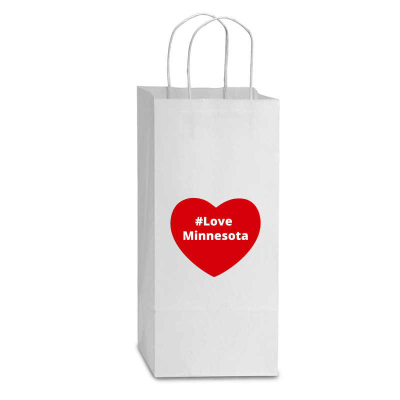 Love Minnesota, Hashtag Heart, Love Minnesota Double Wine Paper Bag - 6 1/2 X 3 1/2 X 12 3/8 | Artistshot