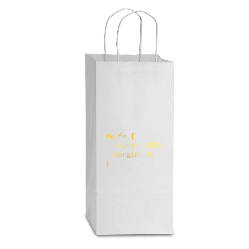 Funny Programming Wife Right Margin Double Wine Paper Bag - 6 1/2 X 3 1/2 X 12 3/8 | Artistshot