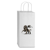 Lion Statue Double Wine Paper Bag - 6 1/2 X 3 1/2 X 12 3/8 | Artistshot