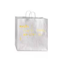 Funny Programming Wife Right Margin Jumbo Paper Bag - 18 X 7 X 18 3/4 | Artistshot