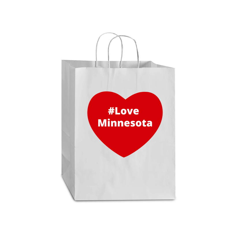 Love Minnesota, Hashtag Heart, Love Minnesota Mart Paper Bag -13 X 7 X 17 | Artistshot