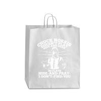 Chuck Norris Doesn't Play Hide And Seek Quote Queen Paper Bag - 16 X 6 X 19 1/4 | Artistshot