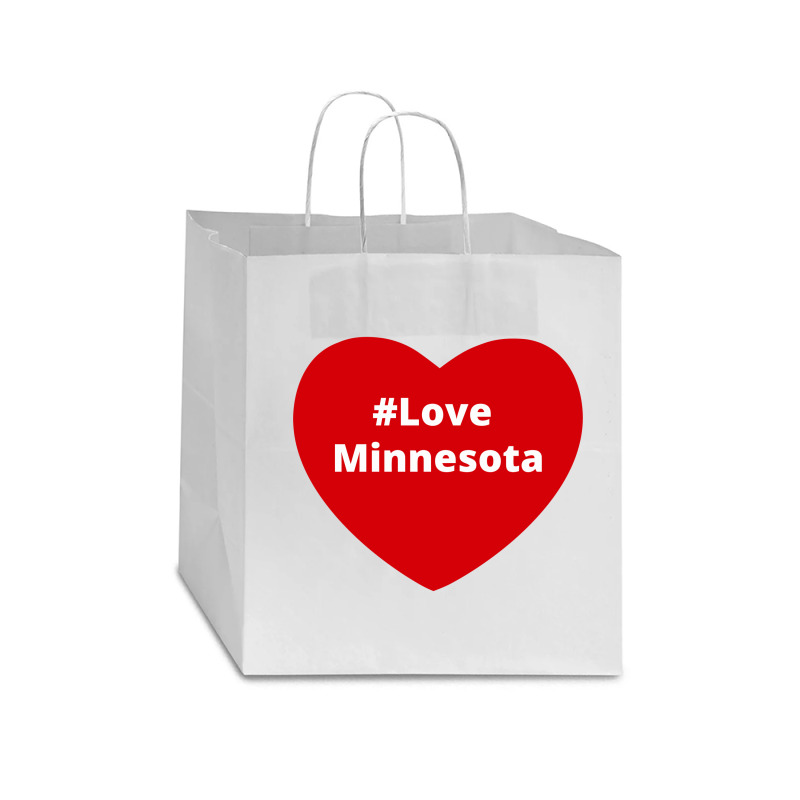 Love Minnesota, Hashtag Heart, Love Minnesota Star Paper Bag - 13 X 7 X 13 | Artistshot