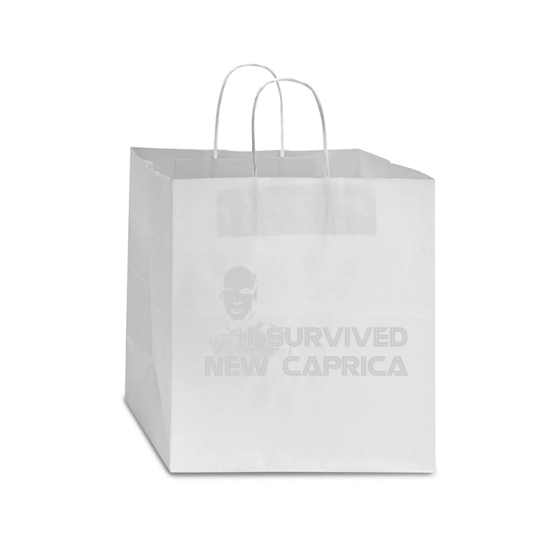 Bsg, I Survived New Caprica,battlestar Galactica Science Star Paper Bag - 13 X 7 X 13 | Artistshot