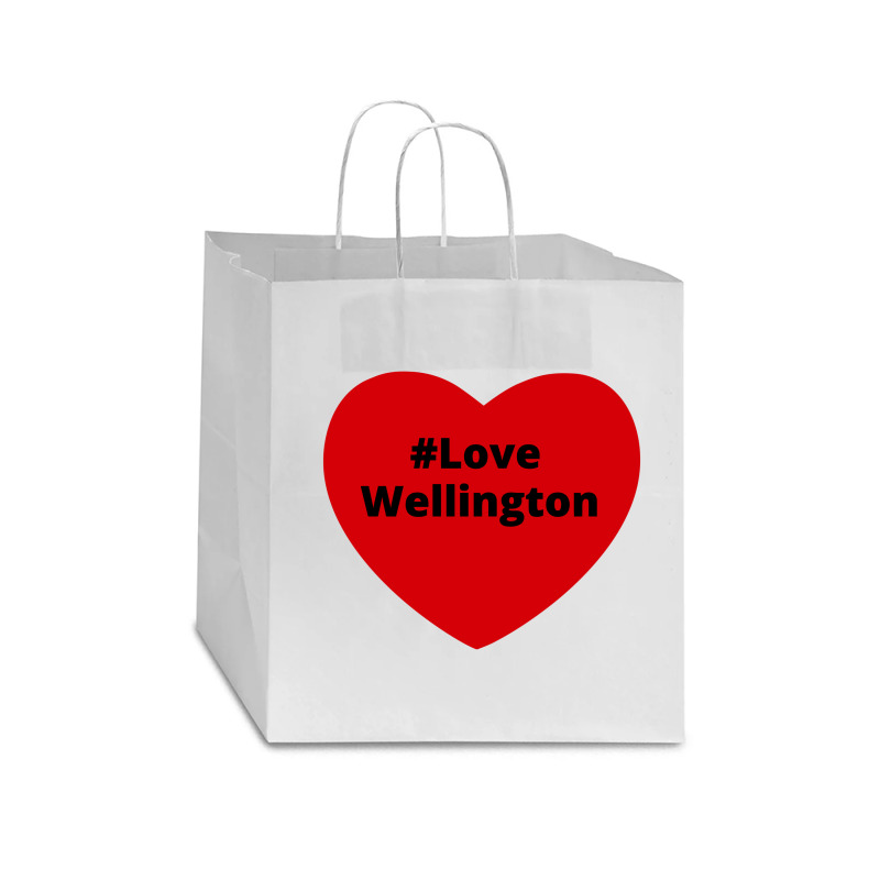 Love Wellington, Hashtag Heart, Love Wellington 2 Star Paper Bag - 13 X 7 X 13 | Artistshot