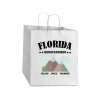 Florida Mountains, Space, Thunder, Splash (black Text),orlando Fl Take Out Paper Bag - 14 X 10 X 15 1/2 | Artistshot