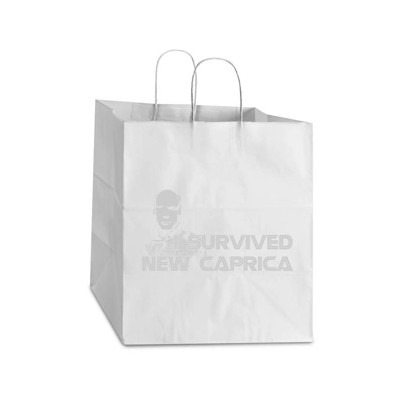 Bsg, I Survived New Caprica,battlestar Galactica Science Take Out Paper Bag - 14 X 10 X 15 1/2 | Artistshot