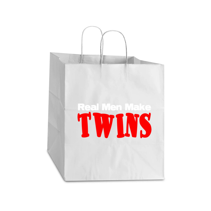 Real Men Make Twins  (2) Take Out Paper Bag - 14 X 10 X 15 1/2 | Artistshot