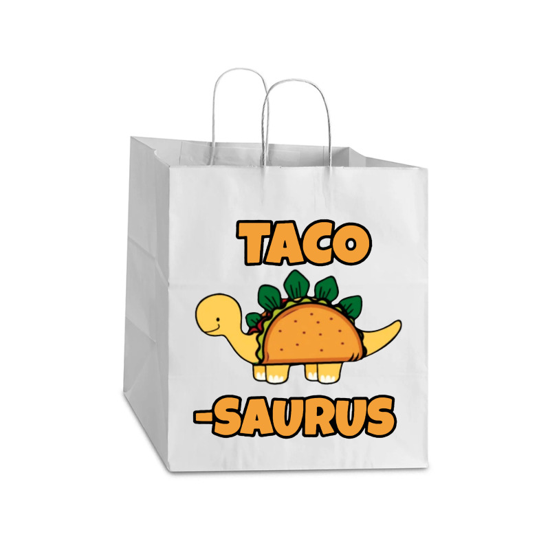 Taco Saurus Take Out Paper Bag - 14 X 10 X 15 1/2 | Artistshot