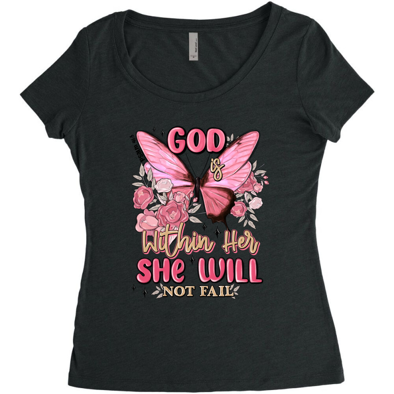 God Is Within Her She Will Not Fail Women's Triblend Scoop T-shirt by MaliasSmallBusiness | Artistshot