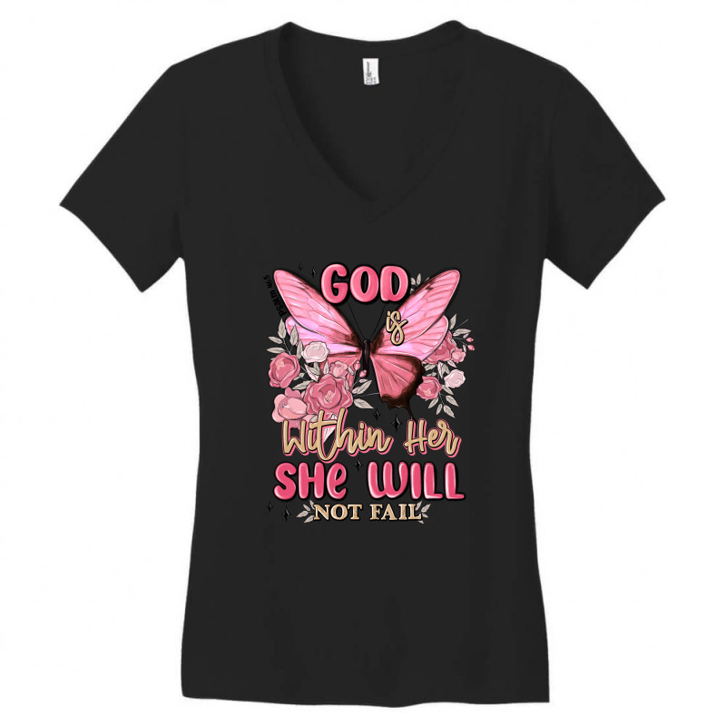 God Is Within Her She Will Not Fail Women's V-Neck T-Shirt by MaliasSmallBusiness | Artistshot