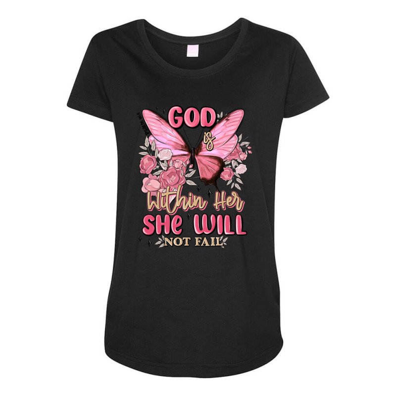 God Is Within Her She Will Not Fail Maternity Scoop Neck T-shirt by MaliasSmallBusiness | Artistshot