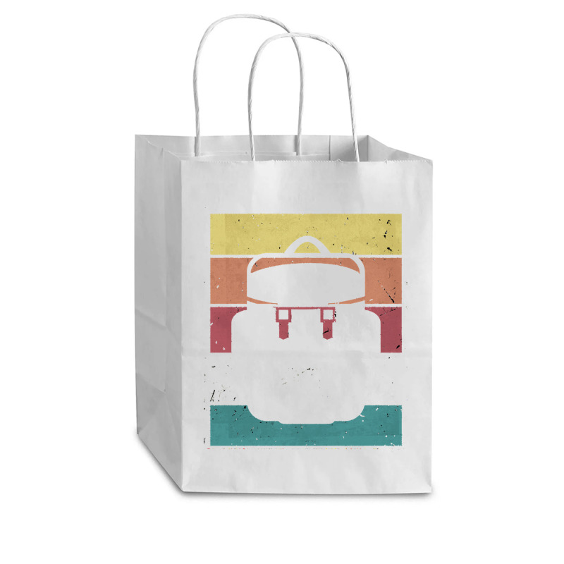 Backpack Camper T  Shirt Backpack Camper Vintage Retro Stripes T  Shir Cub Paper Bag - 8 X 4 1/2 X 10 1/4 | Artistshot