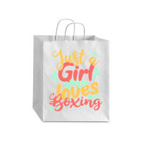 Just A Girl T  Shirt Just A Girl Who Loves Boxing Gift Product T  Shir Debie Paper Bag - 10 X 5 X 13 | Artistshot