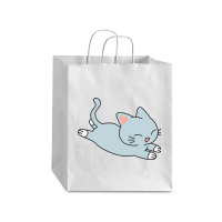 Happy Blue Cat Debie Paper Bag - 10 X 5 X 13 | Artistshot