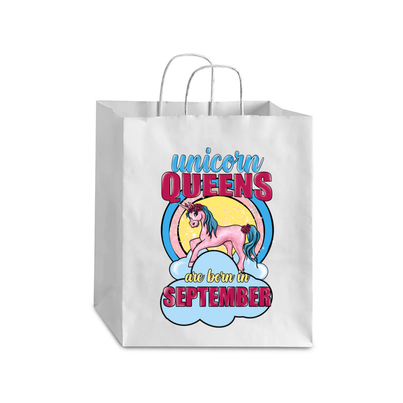 Unicorn Queens Are Born In September Debie Paper Bag - 10 X 5 X 13 | Artistshot