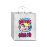 Unicorn Queens Are Born In March Debie Paper Bag - 10 X 5 X 13 | Artistshot