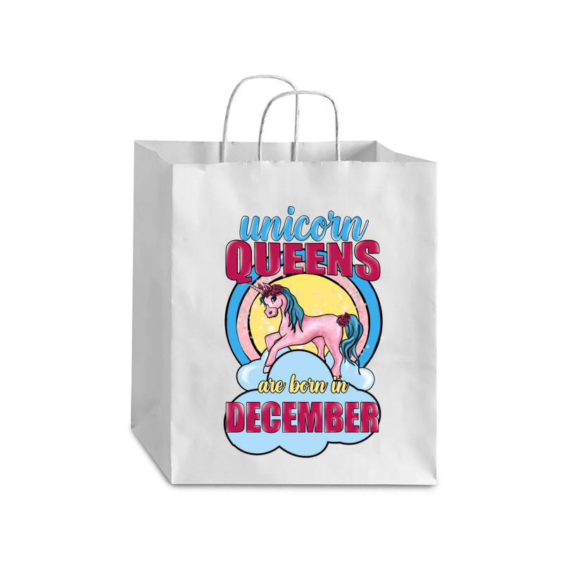 Unicorn Queens Are Born In December Debie Paper Bag - 10 X 5 X 13 | Artistshot