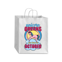 Unicorn Queens Are Born In October Debie Paper Bag - 10 X 5 X 13 | Artistshot