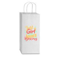 Just A Girl T  Shirt Just A Girl Who Loves Boxing Gift Product T  Shir Double Wine Paper Bag - 6 1/2 X 3 1/2 X 12 3/8 | Artistshot