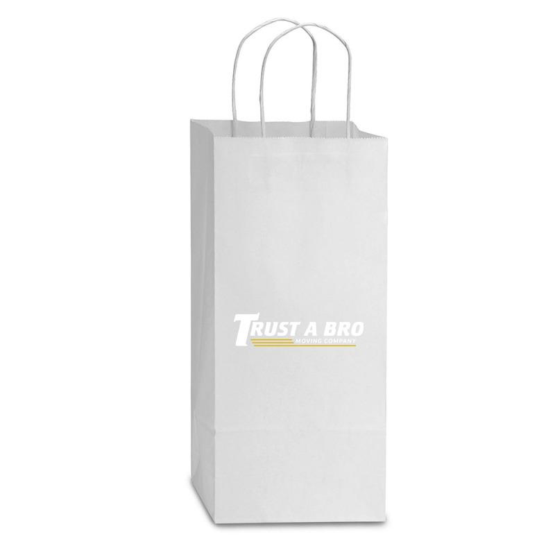 Trust A Bro Double Wine Paper Bag - 6 1/2 X 3 1/2 X 12 3/8 | Artistshot