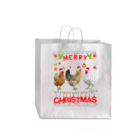 Chicken Cock Design Merry Christmas Chicken For Kids Costume Cute 32 H Jumbo Paper Bag - 18 X 7 X 18 3/4 | Artistshot