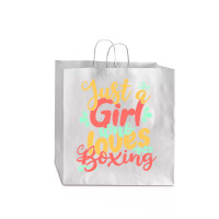 Just A Girl T  Shirt Just A Girl Who Loves Boxing Gift Product T  Shir Jumbo Paper Bag - 18 X 7 X 18 3/4 | Artistshot