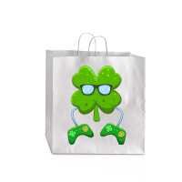 Irish Gamer Controller Shamrock Boys Men St Patricks Day T Shirt Jumbo Paper Bag - 18 X 7 X 18 3/4 | Artistshot