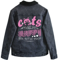 Cats Make Happy Unisex Sherpa-lined Denim Jacket | Artistshot