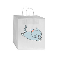 Happy Blue Cat Star Paper Bag - 13 X 7 X 13 | Artistshot