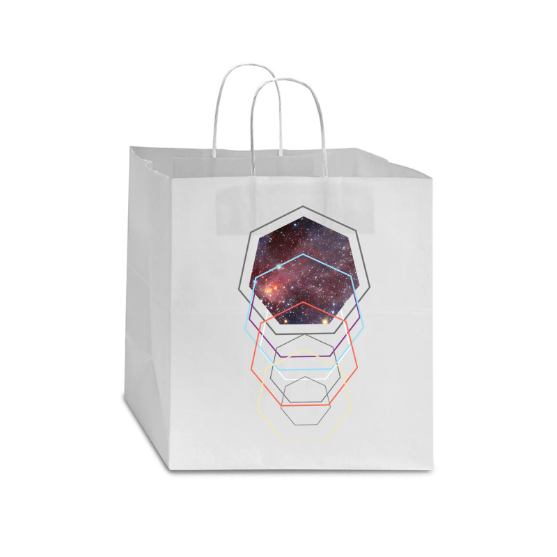 Geometric Space Flight Autopilot Star Paper Bag - 13 X 7 X 13 | Artistshot