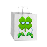 Irish Gamer Controller Shamrock Boys Men St Patricks Day T Shirt Take Out Paper Bag - 14 X 10 X 15 1/2 | Artistshot