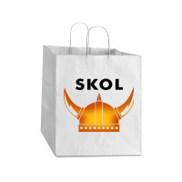 Skol Viking Helmet Minneapolis Miracle Take Out Paper Bag - 14 X 10 X 15 1/2 | Artistshot