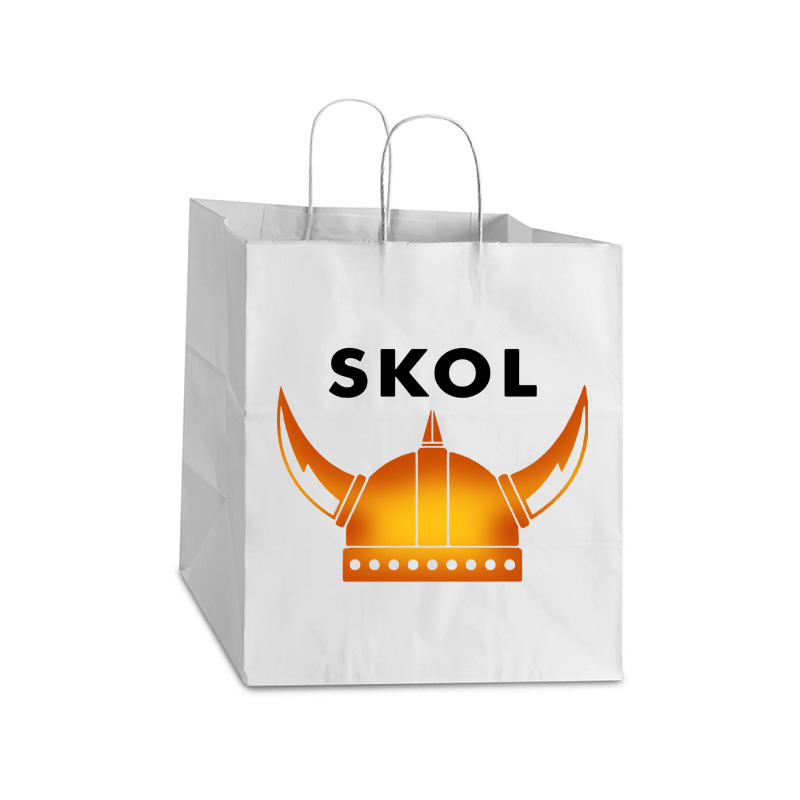 Skol Viking Helmet Minneapolis Miracle Take Out Paper Bag - 14 X 10 X 15 1/2 | Artistshot